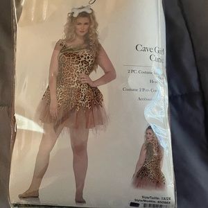 Cave woman costume.  2 piece - dress, and head piece included.
